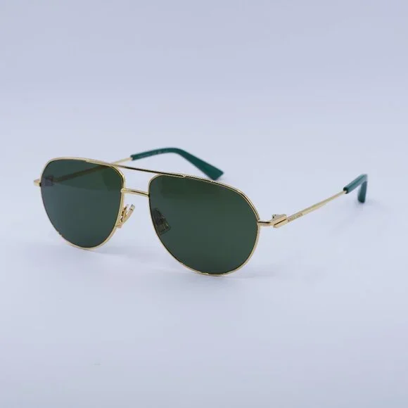 ?️ New Bottega Veneta BV1302S 003 Sunglasses - Gold Frame, Green Lenses Bottega Veneta BV1302S 003 Sunglasses - US main image 2